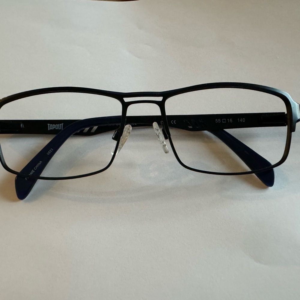 TAPOUT TAP855 GLASSES MENS FULL-RIM BLACK METAL & PLASTIC 002 SHIELD-Pre-owned
